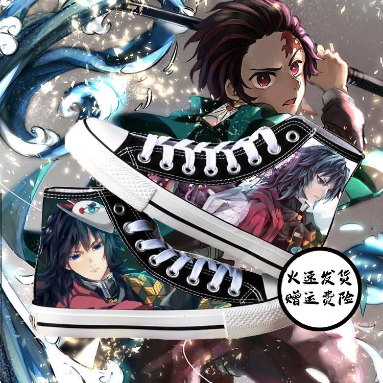 Giày Vải Canvas Cổ Cao In Hình Anime Demon Slayer 24H Thời Trang Mùa Hè Cho Học Sinh