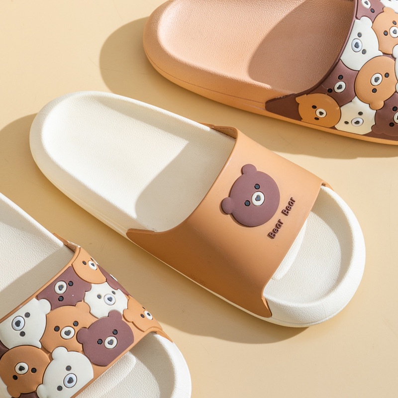 Dép Đi Trong Nhà Đế Dày Mềm Mại Chống Trượt Họa Tiết Hoạt Hình Xinh Xắn Cho Cặp Đôi