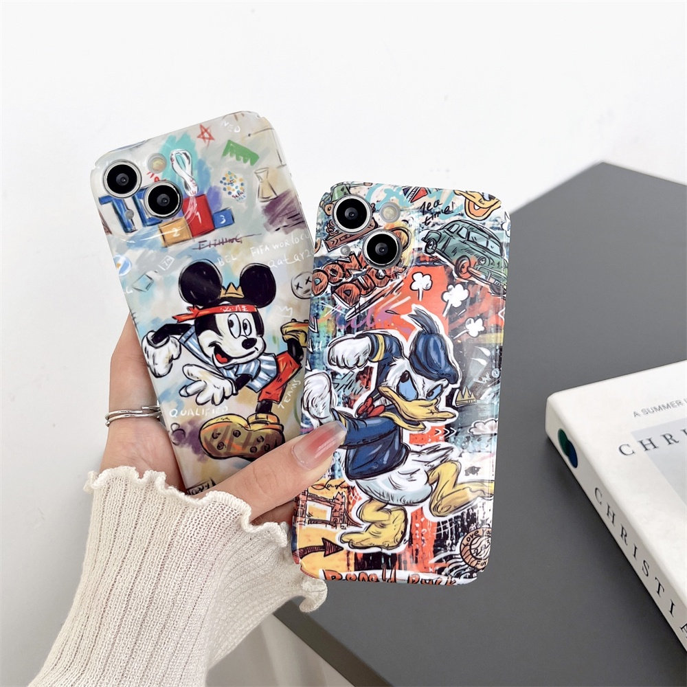 Ốp Điện Thoại Họa Tiết Hoạt Hình Mickey Donald Dễ Thương Chống Rơi Cho iPhone 11 14 11Promax 14Pro 12 13Pro