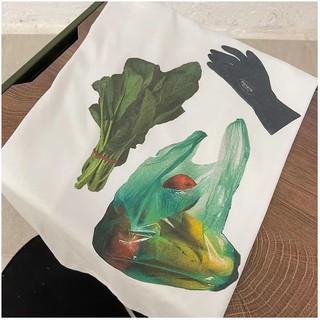 Cotton Nguyên Chất Hai Kim Tự Chế Mùa Hè Tay Ngắn Rất Hàng Ngày Áo Thun Nam Nữ Niche Dạo Phố Không Giới Tính Nguyên Chất Cotton Cổ Tròn