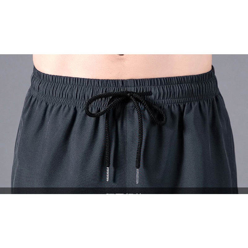 Quần Short Thể Thao Vải Lụa Lạnh Mỏng Nhanh Khô Thời Trang Mùa Hè Cho Nam