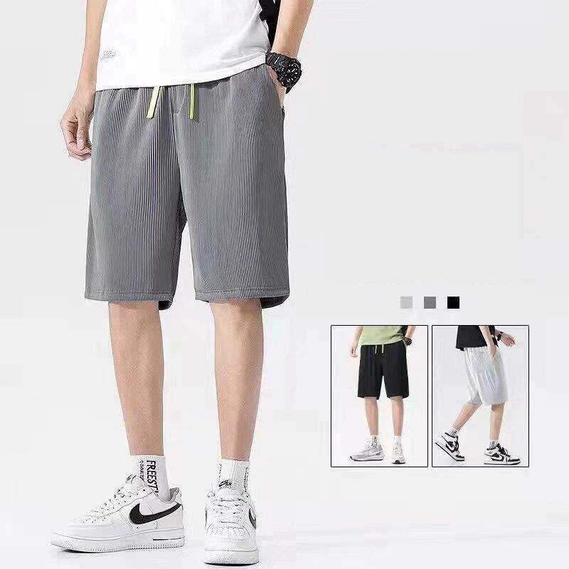 Quần Short Thể Thao Bóng Rổ Vải Lụa Lạnh Màu Sắc Đơn Giản Thời Trang Mùa Hè Cho Nam M-5XL