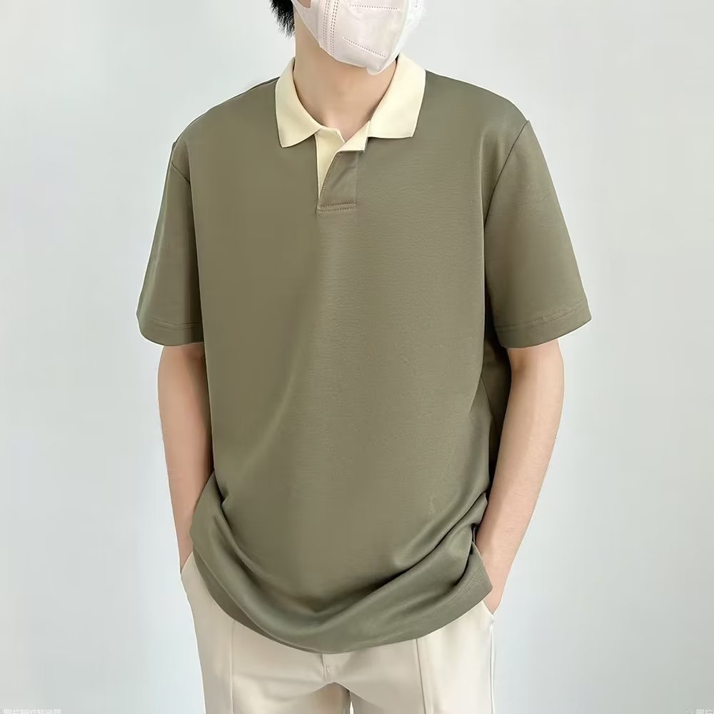 Áo polo Tay Ngắn Màu Trơn Phong Cách Hàn Quốc Thời Trang Mùa Hè Hàng Mới 2023 Dành Cho Bạn Nam