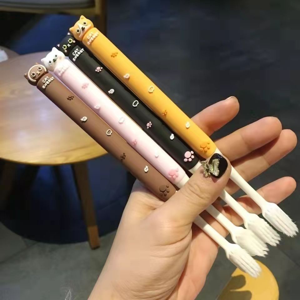 Bàn Chải Đánh Răng Bằng Silicon Giá Trị Cao Hình Mèo kitty Dễ Thương Cho Nữ Sinh