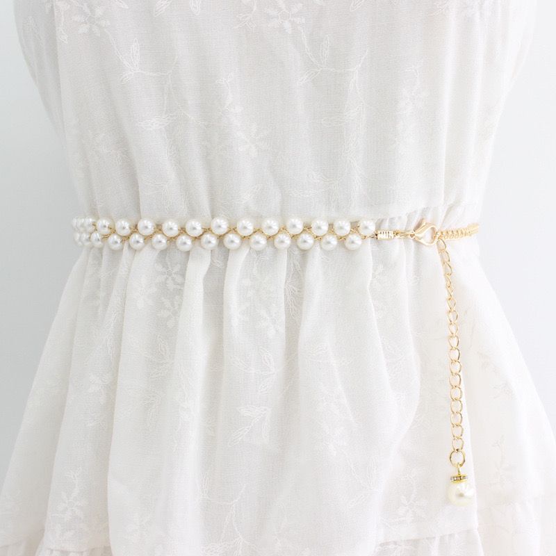Thắt Lưng Chuỗi Hạt Ngọc Trai Thời Trang Hàn Quốc Dễ Phối Đồ Cho Nữ
