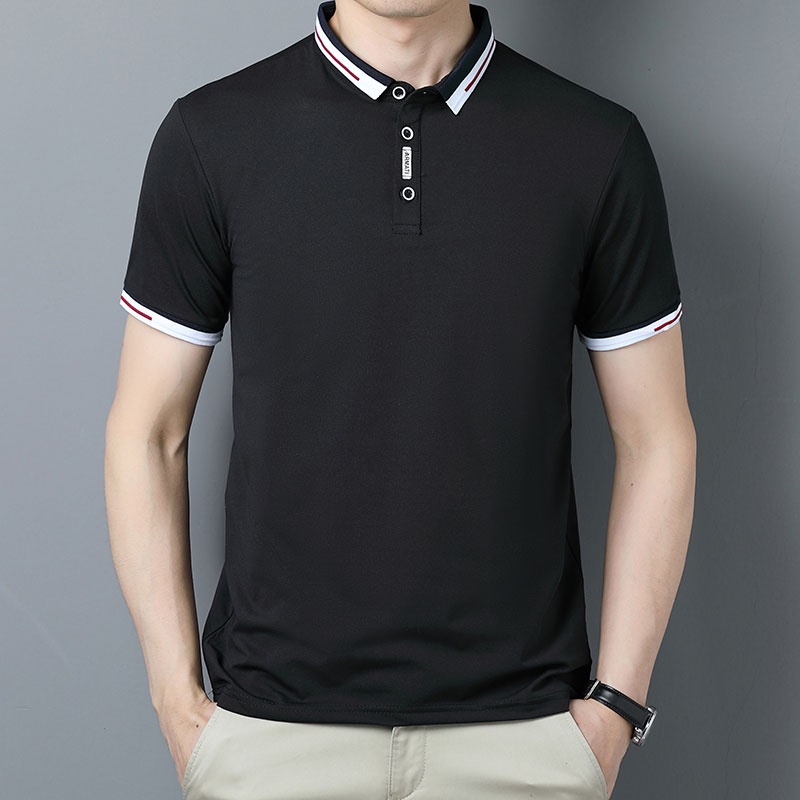 Áo polo Ngắn Tay Màu Trơn Thời Trang Mùa Hè Hàn Quốc Cho Nam