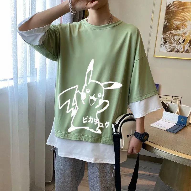 áo thun tay lỡ unisex Áo Thun Tay Ngắn Cổ Tròn Thấm Hút Mồ Hôi Phong Cách Hàn Quốc Thời Trang Mùa Thu Mới Cho Nam