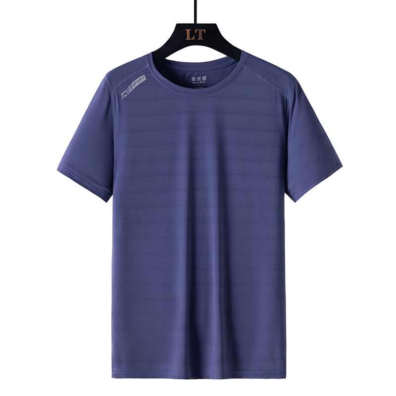 Áo Thun Tay Ngắn Chất Liệu Lụa Lạnh Nhanh Khô Thoáng Khí Thời Trang Cho Nam