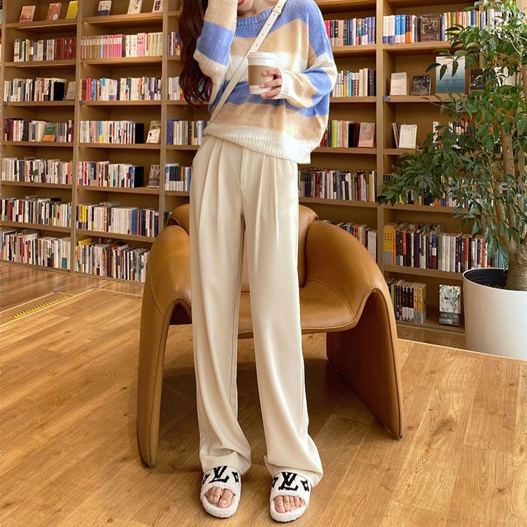 Quần Dài Lưng Cao Dáng Rộng Thời Trang Cá Tính Cho Nữ