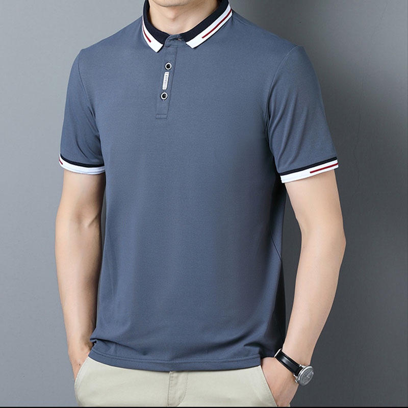 Áo polo Ngắn Tay Màu Trơn Thời Trang Mùa Hè Hàn Quốc Cho Nam