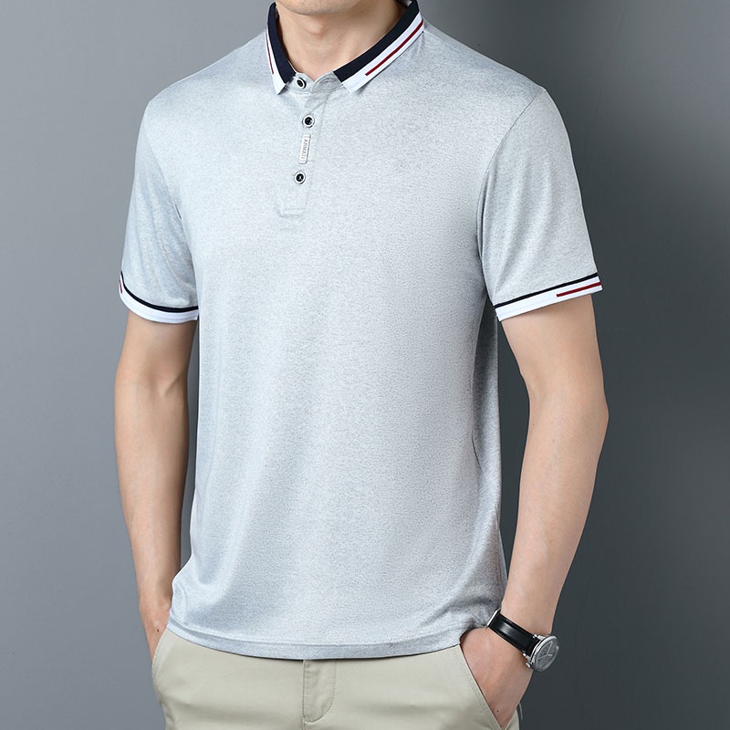 Áo polo Ngắn Tay Màu Trơn Thời Trang Mùa Hè Hàn Quốc Cho Nam