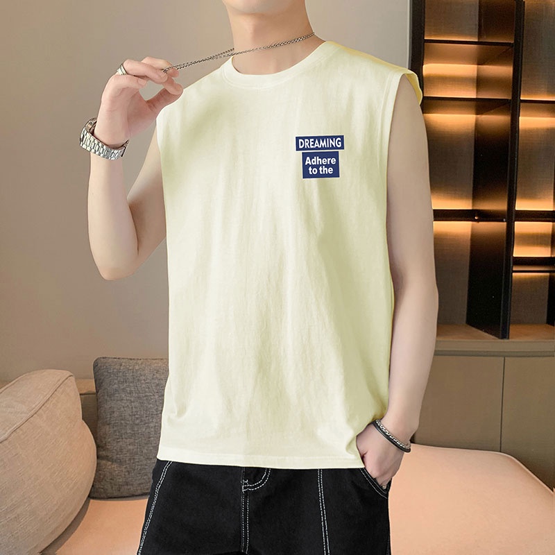 Áo Thun Ba Lỗ Thể Thao Dáng Rộng Cổ Tròn In Họa Tiết Trẻ Trung Thời Trang Mùa Hè Cho Nam