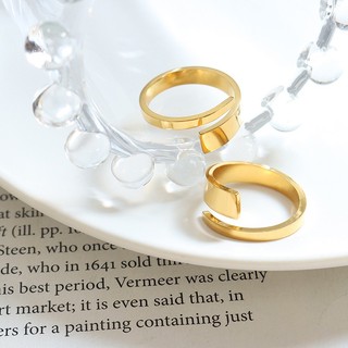 Nhẫn hở mạ vàng 18k không điều chỉnh phong cách âu mỹ tối giản