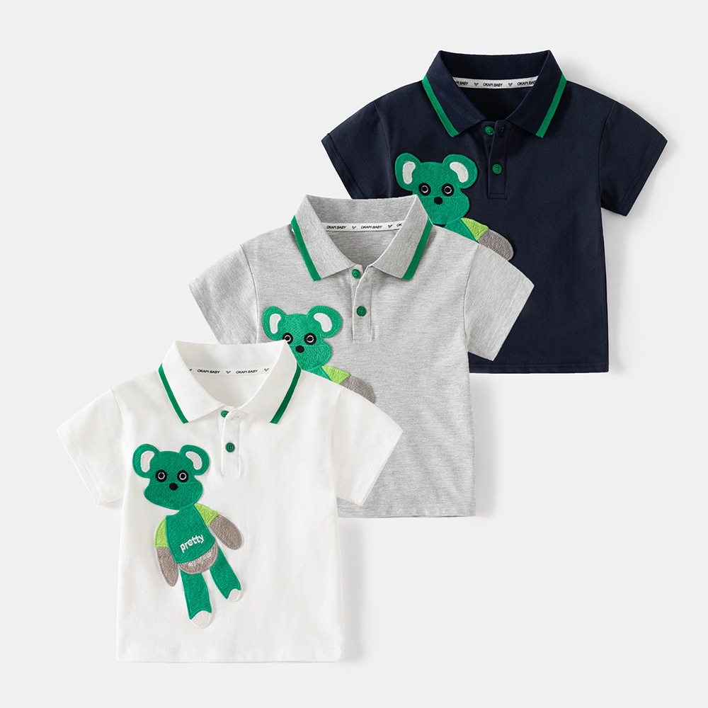 Áo thun polo SOFFNY tay ngắn thời trang mùa hè xinh xắn dành cho bé trai