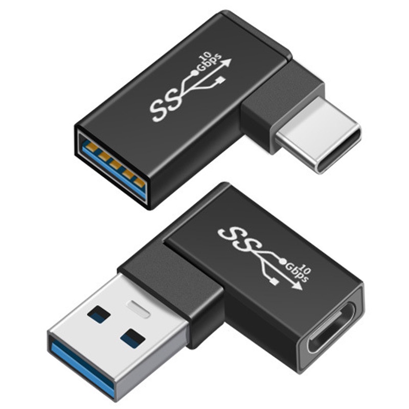 Đầu Chuyển Đổi OTG Type C Sang USB Góc 90 Độ Hình Chữ L Bằng Kim Loại Hỗ Trợ Sạc Và Tai Nghe DAC