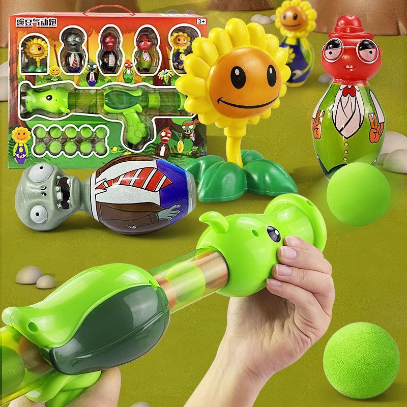 Đồ chơi Plants vs Zombies Súng bắn hạt đậu Đồ chơi trẻ em Súng bắn đạn mềm khí động học Chơi tương tác giữa cha mẹ và co