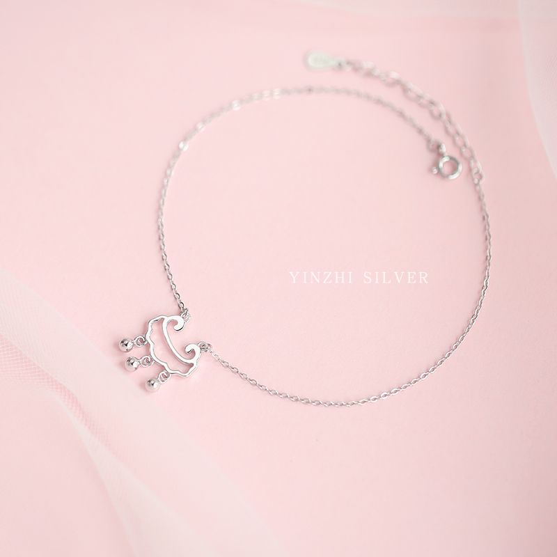 Lắc Chân Dây Xích Khóa An Toàn Bằng Bạc sterling Cao Cấp Thời Trang Mùa Hè Hàng Mới niche 2023 Dành Cho Bạn Nữ