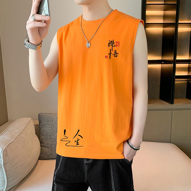 Áo Thun Thể Thao Sát Nách In Họa Tiết Trẻ Trung Thời Trang Hàn Quốc Cho Nam