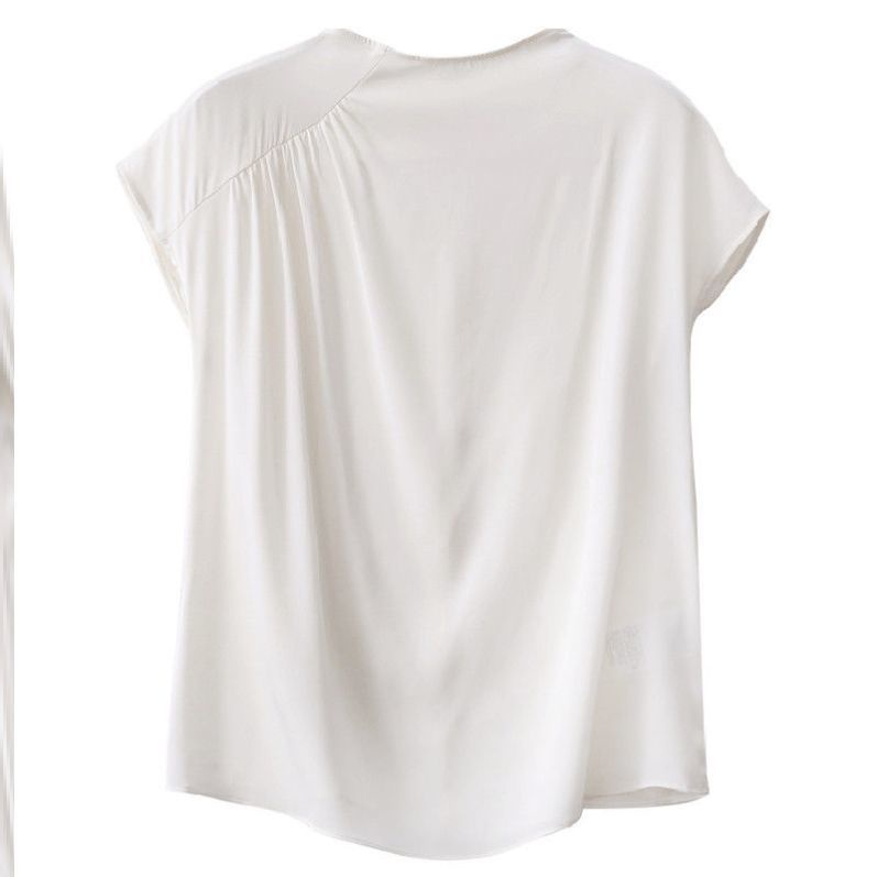 Áo Sơ Mi Trễ Vai Xếp Ly Thoáng Khí Phong Cách Mới