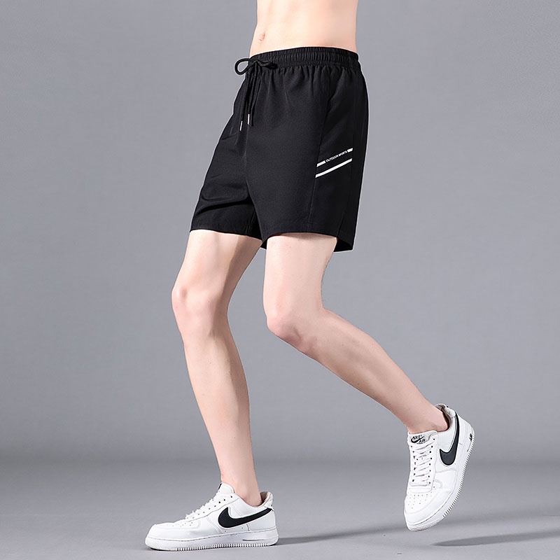 Quần Short Thể Thao Vải Lụa Lạnh Mỏng Nhanh Khô Thời Trang Mùa Hè Cho Nam