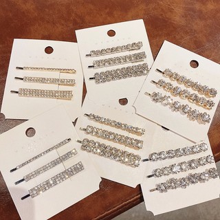 Kim Cương Giả Flat Clip Nổ Kẹp Tóc Bên Kẹp Tóc Hàn Quốc Flash Kim Cương Kẹp Tóc