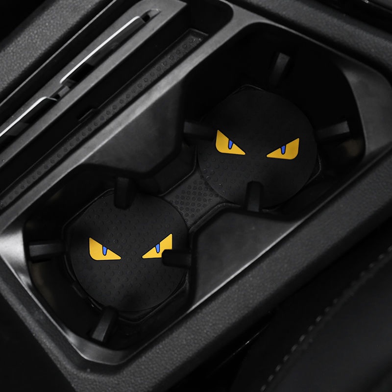 Đế Lót Ly Hình Tròn Bằng Cao Su Mềm Cách Nhiệt Chống Trượt Chống Bỏng Họa Tiết Hoạt Hình Thời Trang Cho Xe Hơi