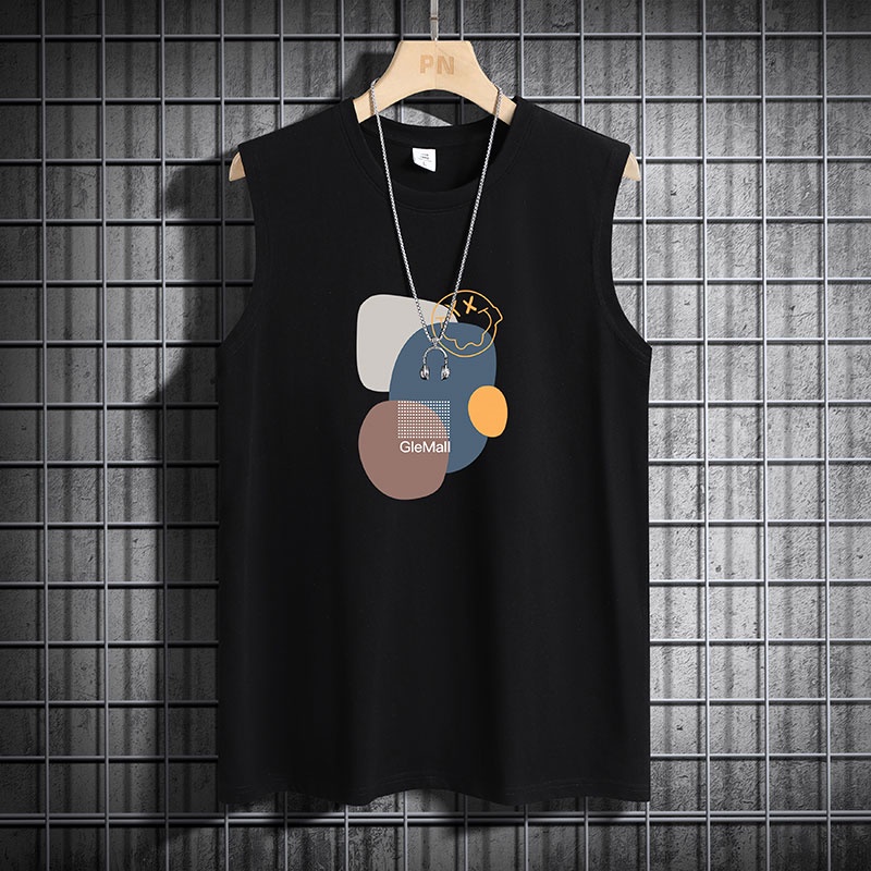 Áo Thun Thể Thao Sát Nách Cổ Tròn In Họa Tiết Đơn Giản Thời Trang Mùa Hè Cho Nam