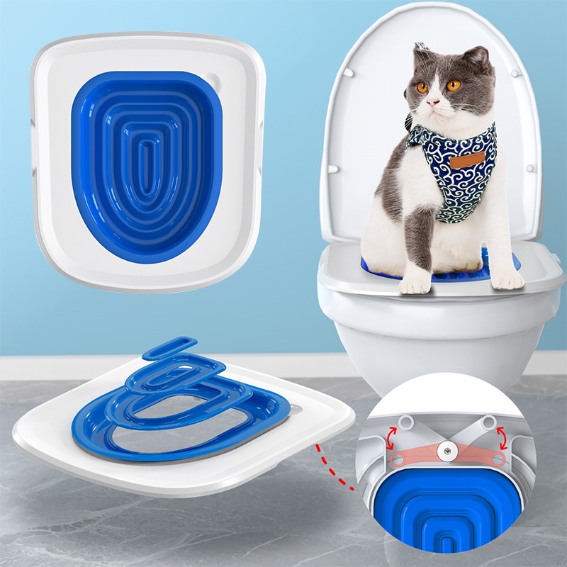 Toilet Huấn Luyện Mèo Đi Vệ Sinh Bằng Nhựa Tái Sử Dụng Linh Hoạt 2023