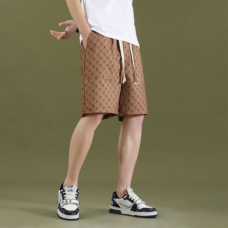 Quần Short Thể Thao Ống Rộng In Họa Tiết Thời Trang Hàn Quốc Cho Nam