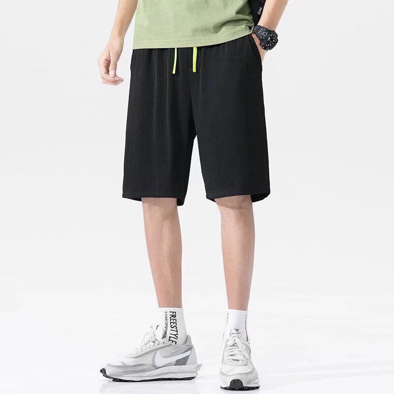 Quần Short Thể Thao Bóng Rổ Vải Lụa Lạnh Màu Sắc Đơn Giản Thời Trang Mùa Hè Cho Nam M-5XL