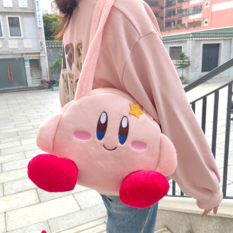 Túi Đựng Hộp Cơm Trưa / Mỹ Phẩm Xách Tay / Đeo Vai Họa Tiết Ngôi Sao Kirby Màu Hồng Dễ Thương Cho