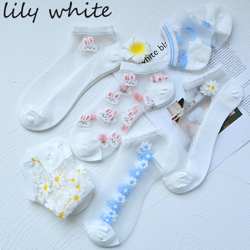Vớ Cotton Lụa Mỏng Màu Trơn Cổ Thuyền Thoáng Khí Dễ Thương
