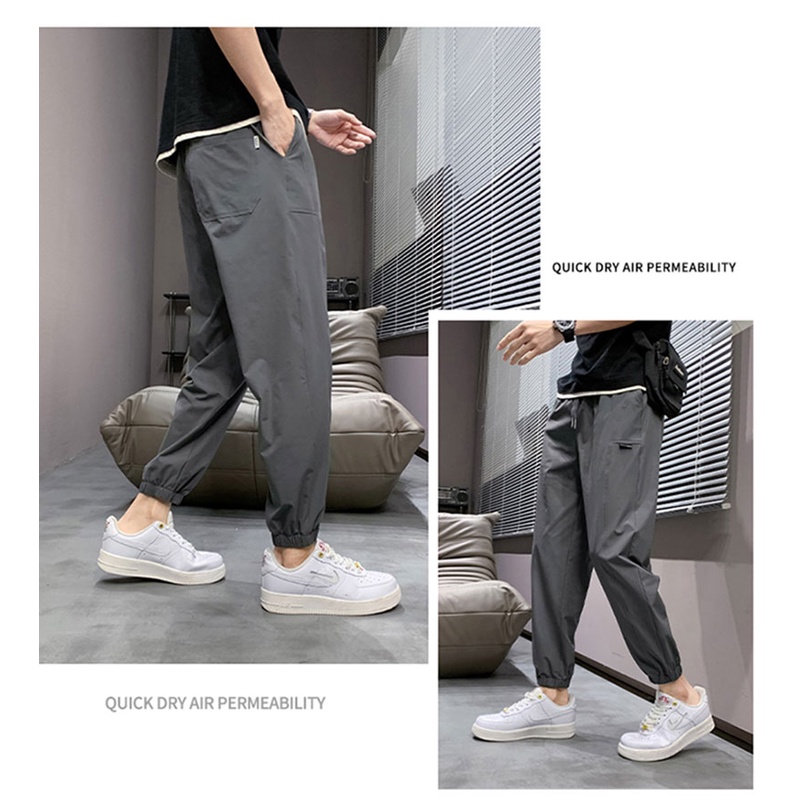 Quần Dài Thể Thao Dây Rút Màu Trơn Thời Trang Mùa Hè Cho Nam