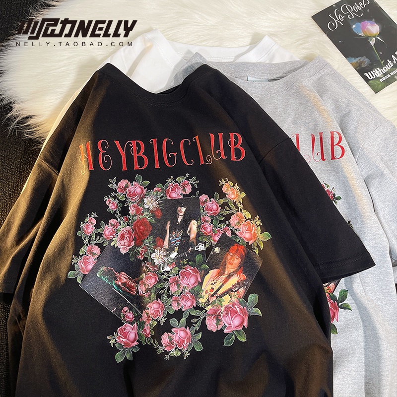 Áo thun Nelly ngắn tay in hình "HEYBIG CLUB" áo phông