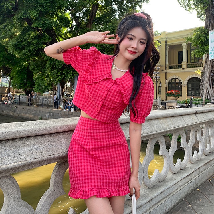 Mùa xuân và mùa hè mới slim thời trang lưới cổ búp bê cổ áo sơ mi ngắn tay áo sơ mi nữ sinh viên váy