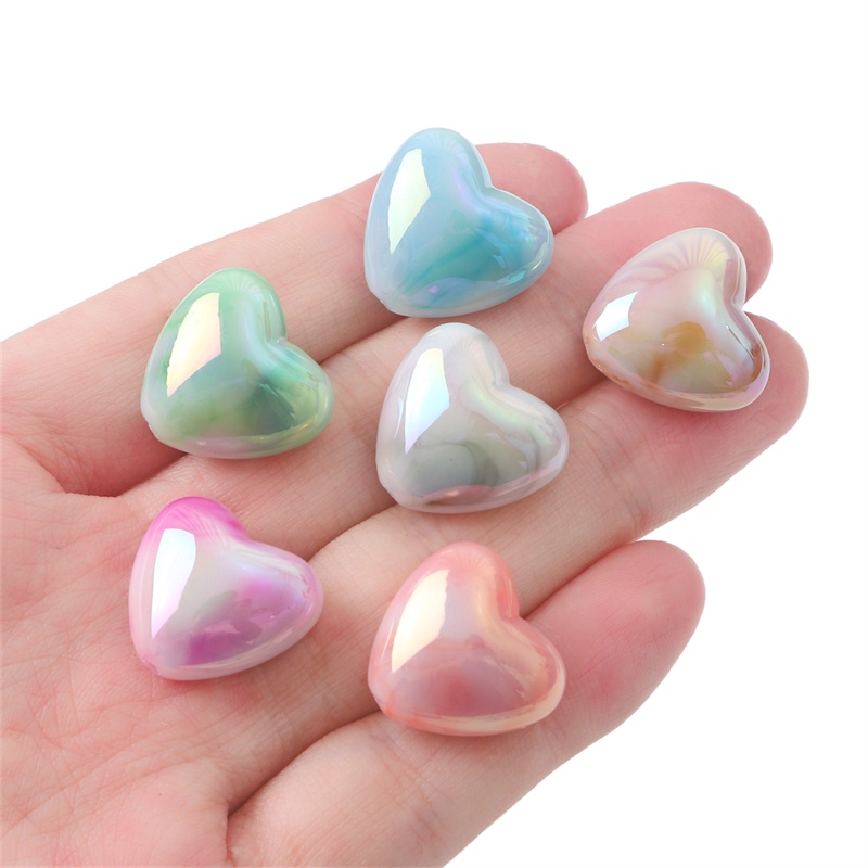 Chuỗi Hạt Hình Trái Tim Nhiều Màu Kích Thước 19X18mm Dùng Làm Trang Sức / Điện Thoại / Móc Khóa Diy