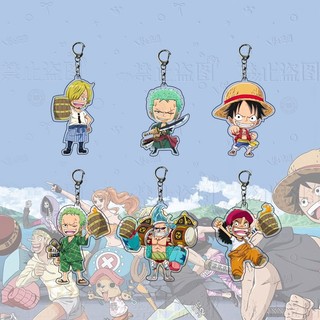 Móc treo anime 2 mặt - móc chìa khóa hình one piece bằng mica acrylic