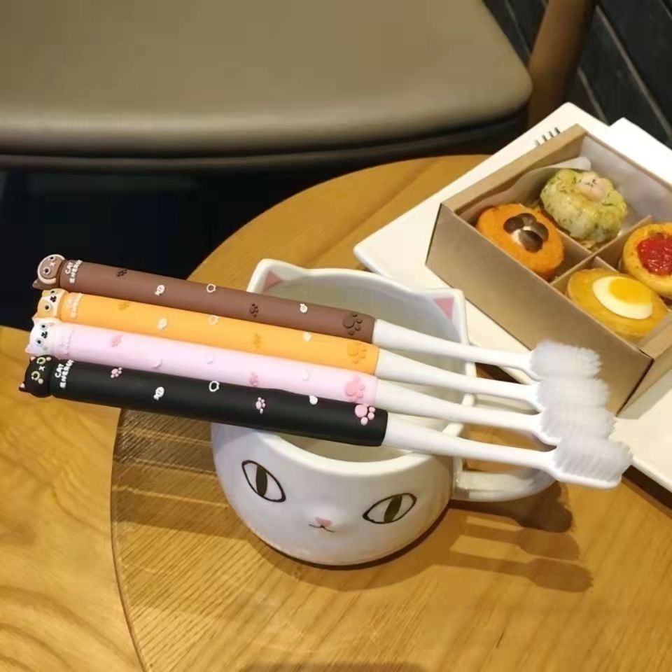 Bàn Chải Đánh Răng Bằng Silicon Giá Trị Cao Hình Mèo kitty Dễ Thương Cho Nữ Sinh