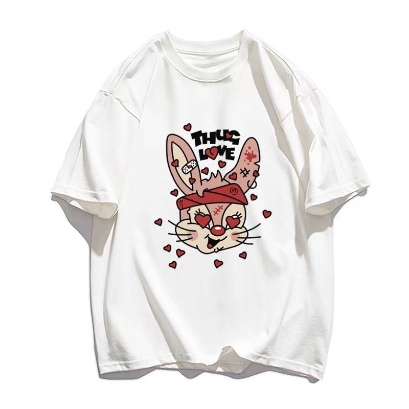 Áo Thun Nữ Tay Ngắn Dáng Rộng Phong Cách Retro