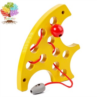 Treeyear đồ chơi khối gỗ buộc phô mai giáo dục sớm cho bé