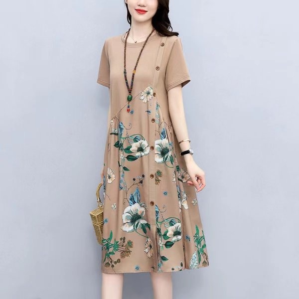 Đầm Chữ A Dáng Rộng Thời Trang Mùa Hè 2023 Phong Cách retro Mới
