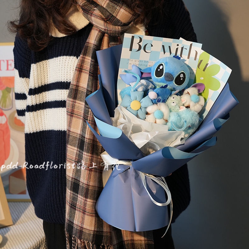 Bó Hoa Búp Bê Ba Mắt Hình Stitch Kuromi Sáng Tạo Làm Quà Tặng Sinh Nhật Cho Bạn Gái / Học Sinh