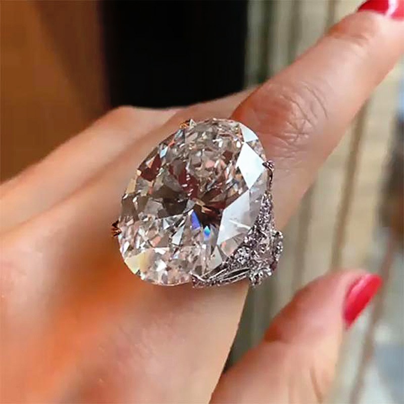 Nhẫn Đính Đá Zircon Hình Oval / Bướm Độc Đáo Đơn Giản Phong Cách Mới Thời Trang Cho Nữ
