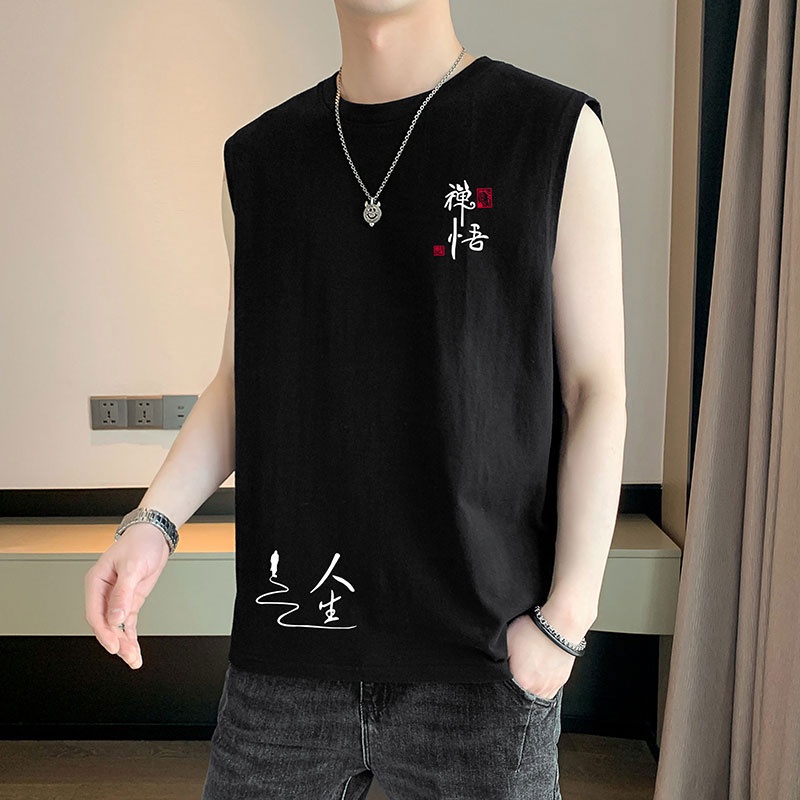 Áo Thun Thể Thao Sát Nách In Họa Tiết Trẻ Trung Thời Trang Hàn Quốc Cho Nam