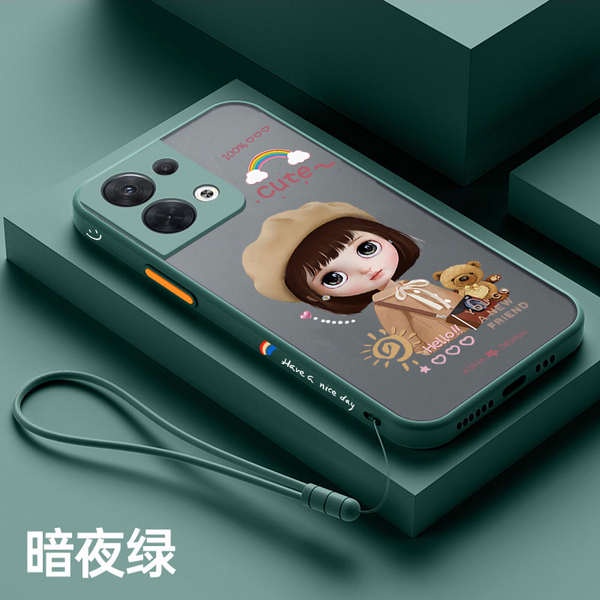 Áp dụng oppporeno9pro điện thoại di động shell triều cường reno9 vỏ chống rơi vỏ mờ mờ 8pro + silicone vỏ oppo đáng yêu thiếu nữ reno7 bảo vệ mạng lưới thời trang đỏ 6 cá tính nam giới