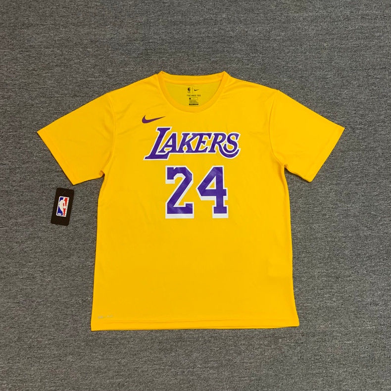 Áo Thun Bóng Rổ Tay Ngắn In Hình Lakers Chất Vải Khô Thoáng Nhanh Thời Trang