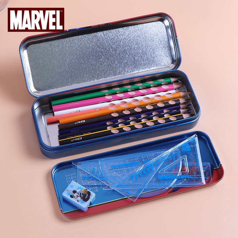 Hộp Bút Stylus Hai Lớp Đa Năng Họa Tiết Disney Marvel Spiderman 2023 Cho Học Sinh Tiểu Học Nam