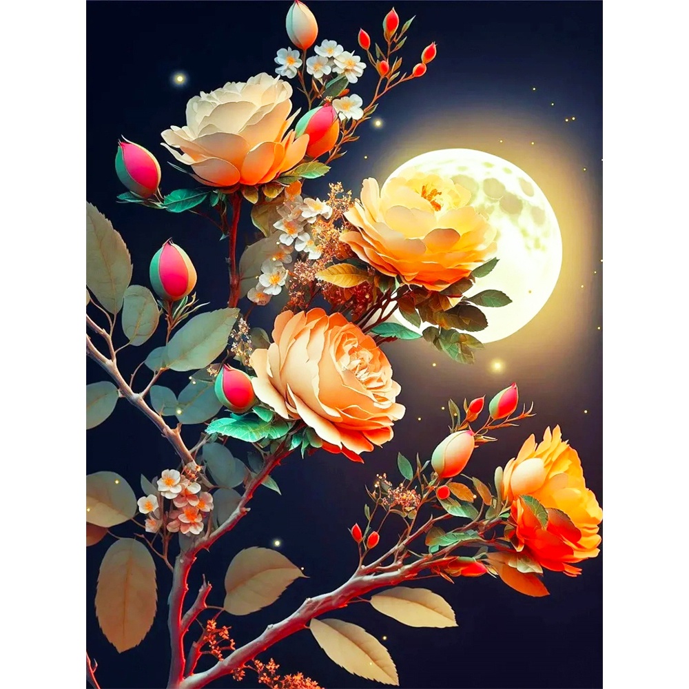 Bộ Dụng Cụ Thêu Tranh Chữ Thập Hình Hoa Hồng