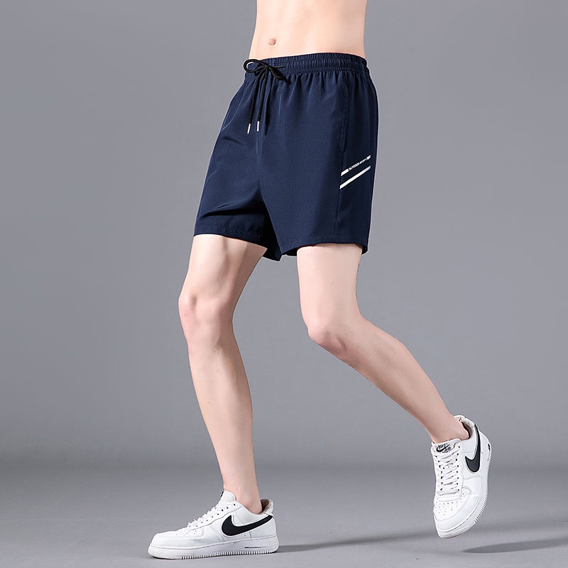 Quần Short Thể Thao Vải Lụa Lạnh Mỏng Nhanh Khô Thời Trang Mùa Hè Cho Nam