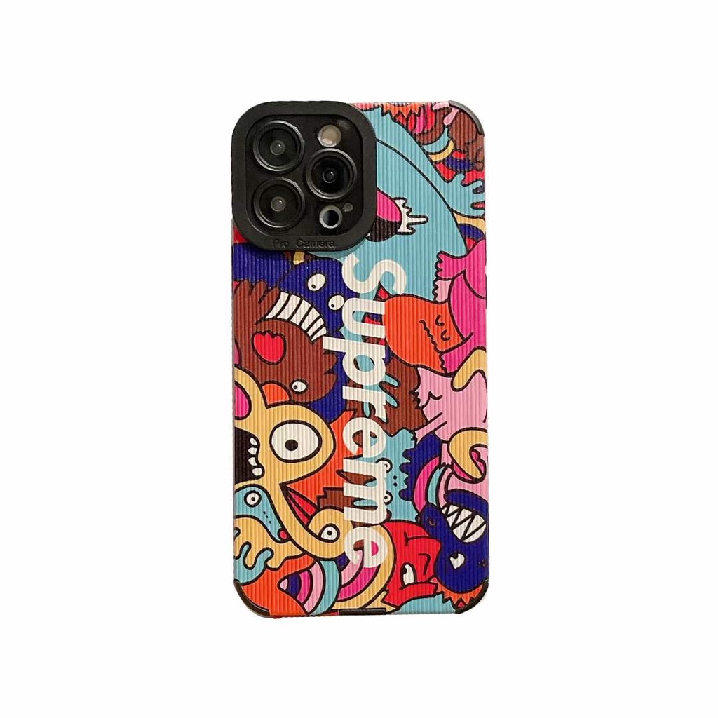 supreme smile For OPPO A7 A5S A12 A31 2020 F11 A9 2020 A5 2020 A53 2020 A52 A92 A57 A59 F1S A83 R9S A11 R11S  Soft Silicone Phone Case Shockproof leather